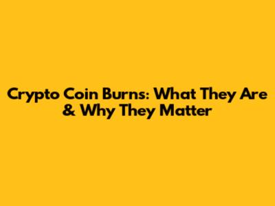 Crypto Coin Burns: What They Are & Why They Matter