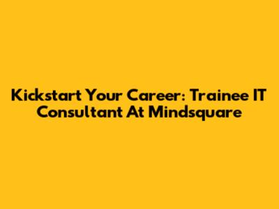 Kickstart Your Career: Trainee IT Consultant At Mindsquare