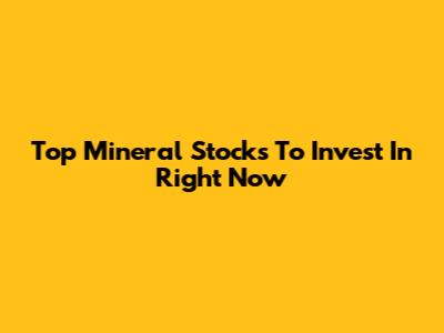 Top Mineral Stocks To Invest In Right Now