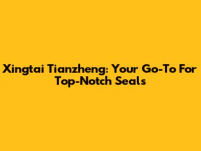 Xingtai Tianzheng: Your Go-To For Top-Notch Seals